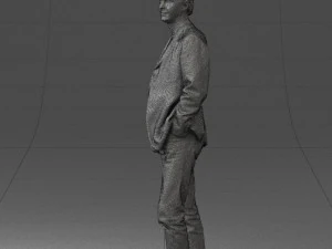 guy gray blazer and jeans 0616 3D Model