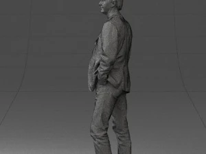 guy gray blazer and jeans 0616 3D Model