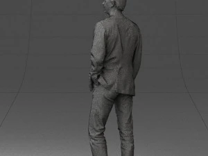 guy gray blazer and jeans 0616 3D Model