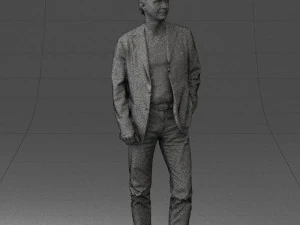 guy gray blazer and jeans 0616 3D Model