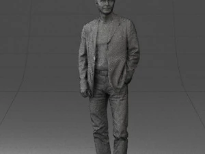 guy gray blazer and jeans 0616 3D Model