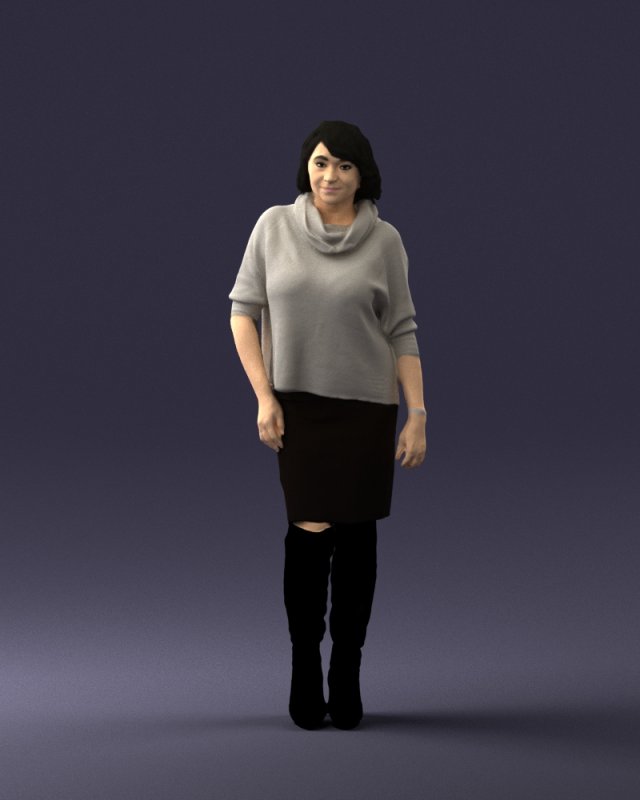 woman in long boots 0618 3D Модель .c4d .max .obj .3ds .fbx .stl .blend 