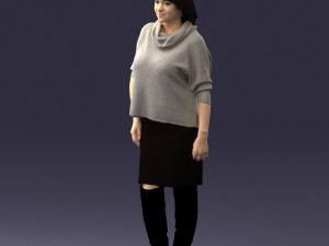 woman in long boots 0618 3d print ready 3D 打印模型