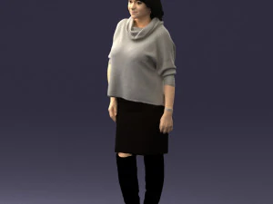 woman in long boots 0618 3d print ready 3D Print Model