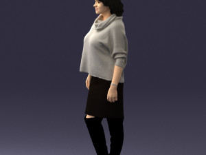 woman in long boots 0618 3d print ready 3D 打印模型