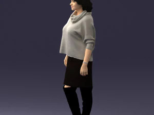 woman in long boots 0618 3d print ready 3D Print Model