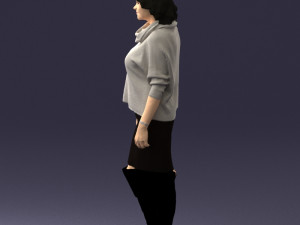 woman in long boots 0618 3d print ready 3D 打印模型