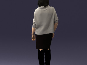 woman in long boots 0618 3d print ready 3D 打印模型