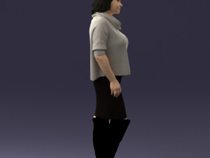 woman in long boots 0618 3d print ready 3D 打印模型
