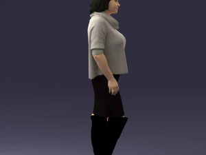 woman in long boots 0618 3d print ready 3D Print Model