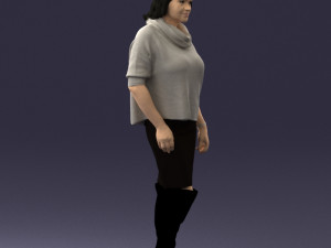 woman in long boots 0618 3d print ready 3D 打印模型
