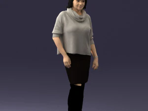 woman in long boots 0618 3d print ready 3D Print Model