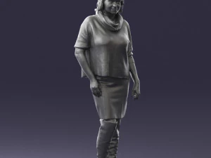 woman in long boots 0618 3d print ready 3D Print Model