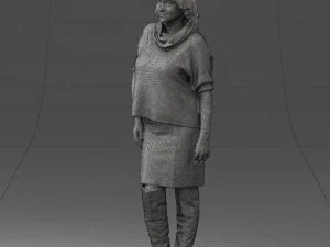 woman in long boots 0618 3d print ready 3D Print Model