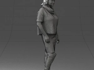 woman in long boots 0618 3d print ready 3D Print Model