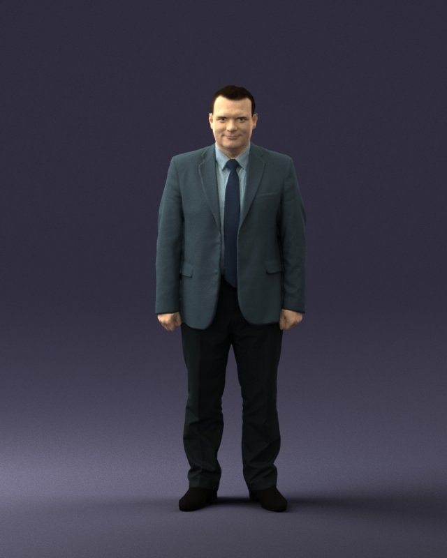 man in gray jacket 0619 3d print ready 3D Print Model .c4d .max .obj .3ds .fbx .stl .blend 
