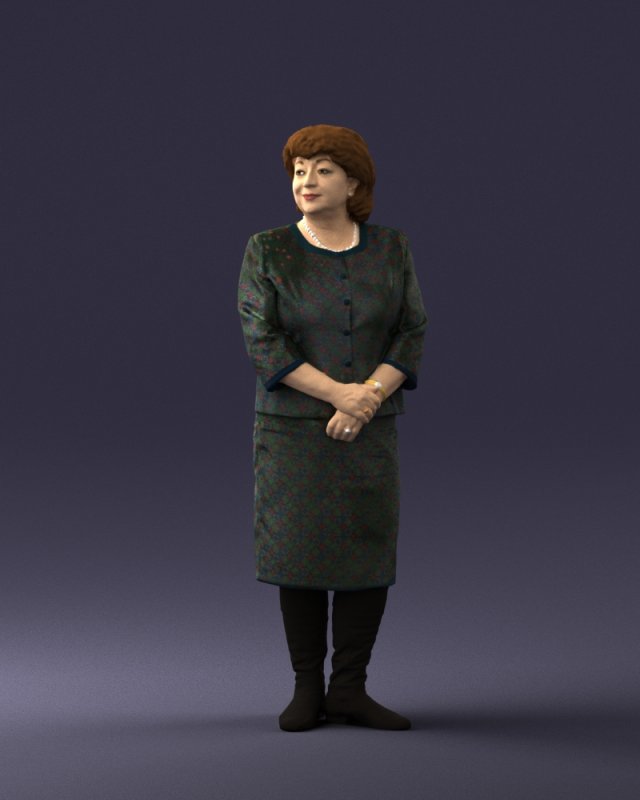 lady in gray suit 0620 3d print ready Model do druku 3D .c4d .max .obj .3ds .fbx .stl .blend 