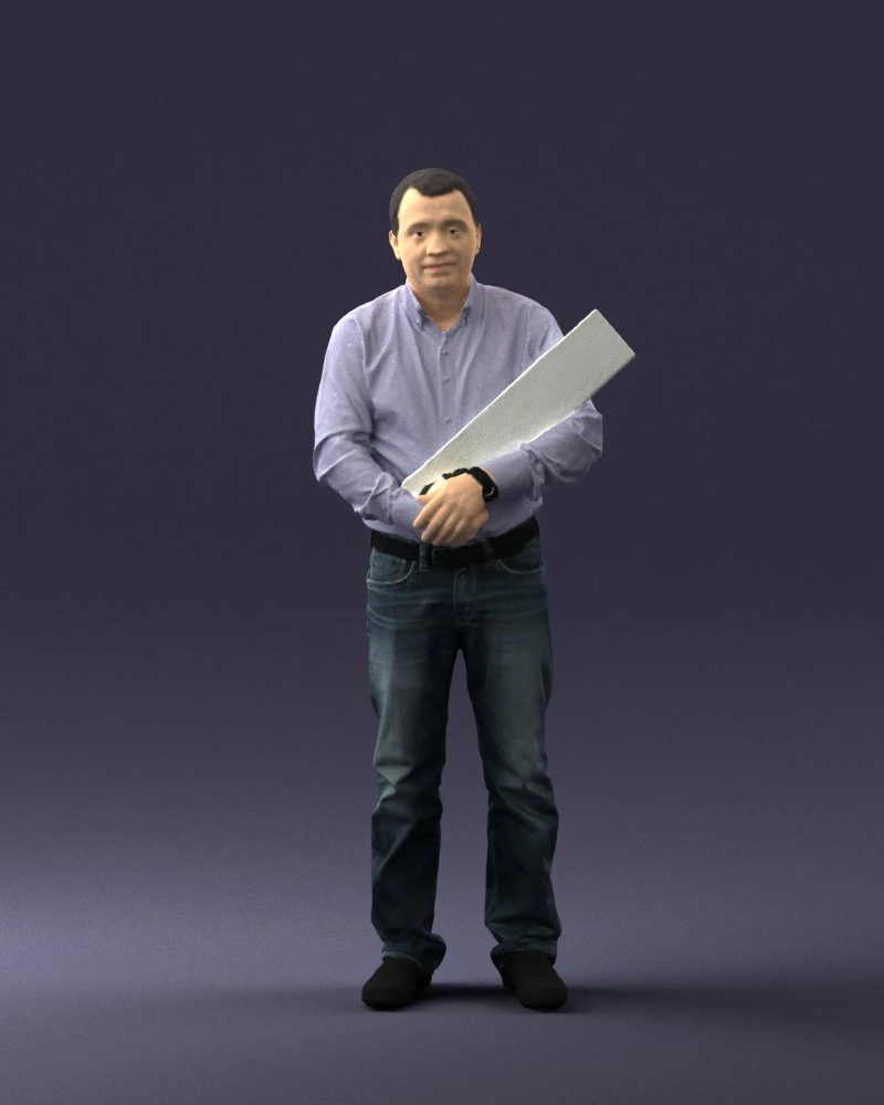man holding sign 0621 3D Model .c4d .max .obj .3ds .fbx .stl .blend 