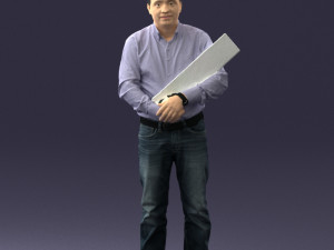 man holding sign 0621 3D 모델