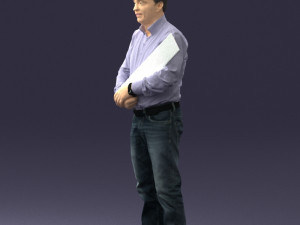 man holding sign 0621 Model 3D