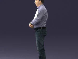 man holding sign 0621 3D Model