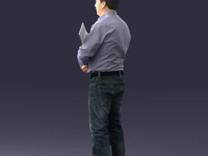 man holding sign 0621 3D Model