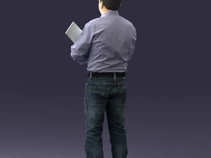 man holding sign 0621 3D Model