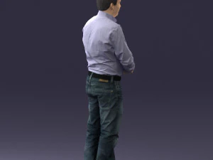 man holding sign 0621 3D Model