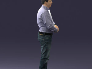 man holding sign 0621 3D Model