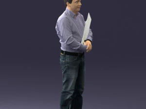 man holding sign 0621 3D Model