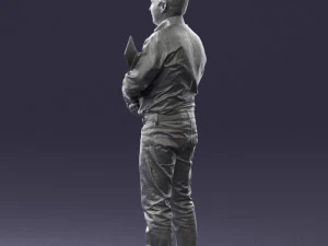 man holding sign 0621 3D Model