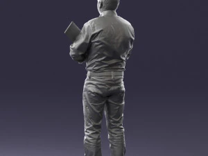man holding sign 0621 3D Model
