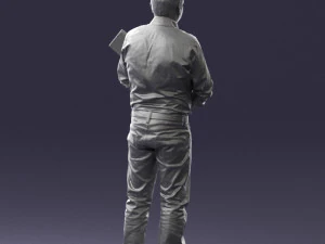 man holding sign 0621 3D Model