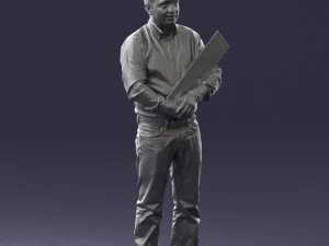 man holding sign 0621 3D Model