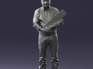 man holding sign 0621 3D Model