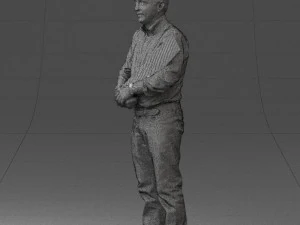 man holding sign 0621 3D Model