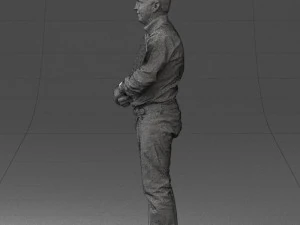 man holding sign 0621 3D Model