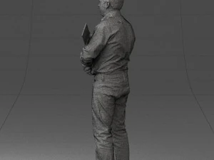 man holding sign 0621 3D Model