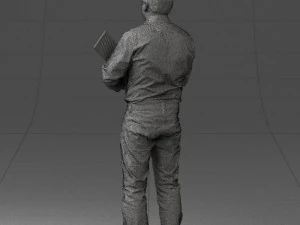 man holding sign 0621 3D Model