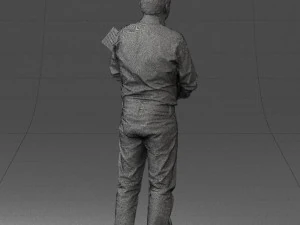 man holding sign 0621 3D Model