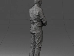 man holding sign 0621 3D Model
