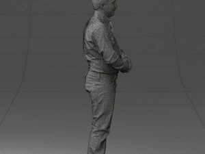 man holding sign 0621 3D Model