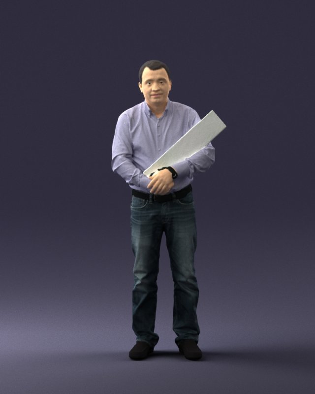 man holding sign 0621 3d print ready 3D-Druckmodell .c4d .max .obj .3ds .fbx .stl .blend 