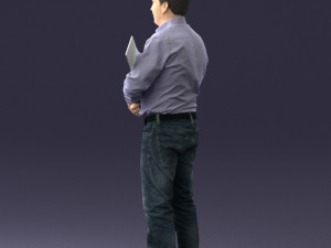 man holding sign 0621 3d print ready 3D-Druckmodell