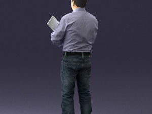 man holding sign 0621 3d print ready 3D-Druckmodell