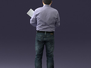 man holding sign 0621 3d print ready 3D-Druckmodell