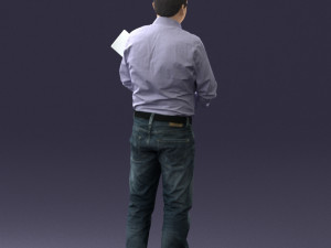 man holding sign 0621 3d print ready 3D-Druckmodell