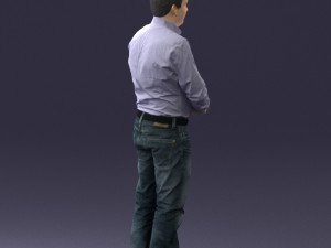 man holding sign 0621 3d print ready 3D-Druckmodell
