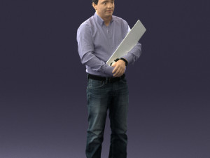 man holding sign 0621 3d print ready 3D-Druckmodell