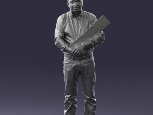 man holding sign 0621 3d print ready 3D-Druckmodell